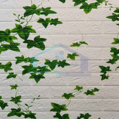 دیوارپوش فومی طرح آجر برگ سبز